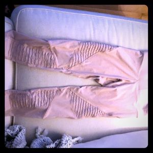 Blush PINK moto leggings size small NWOT